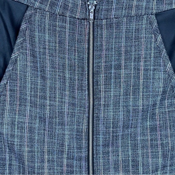 NEW SIZE 6 BCBGeneration TWEED FAUX LEATHER MINI SKIRT PREPPY ACADEMIA - Picture 2 of 10